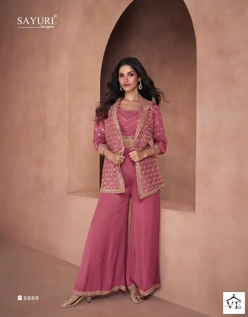 Sayuri Lotus Real Georgette Wholesale Free Size Stitched Suits Catalog — Wholesale Salwar Suits, Sayuri Designer wholesale from Surat — view 3