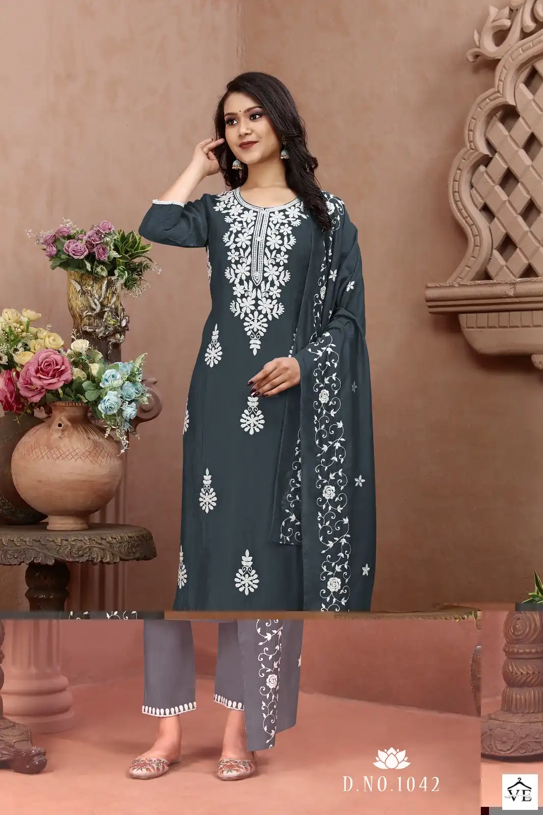 VE Lucknowi Collection Viscose Wholesale Readymade Suits Catalog — Wholesale Salwar Suits, MPA wholesale from Surat - Gallery Image 5