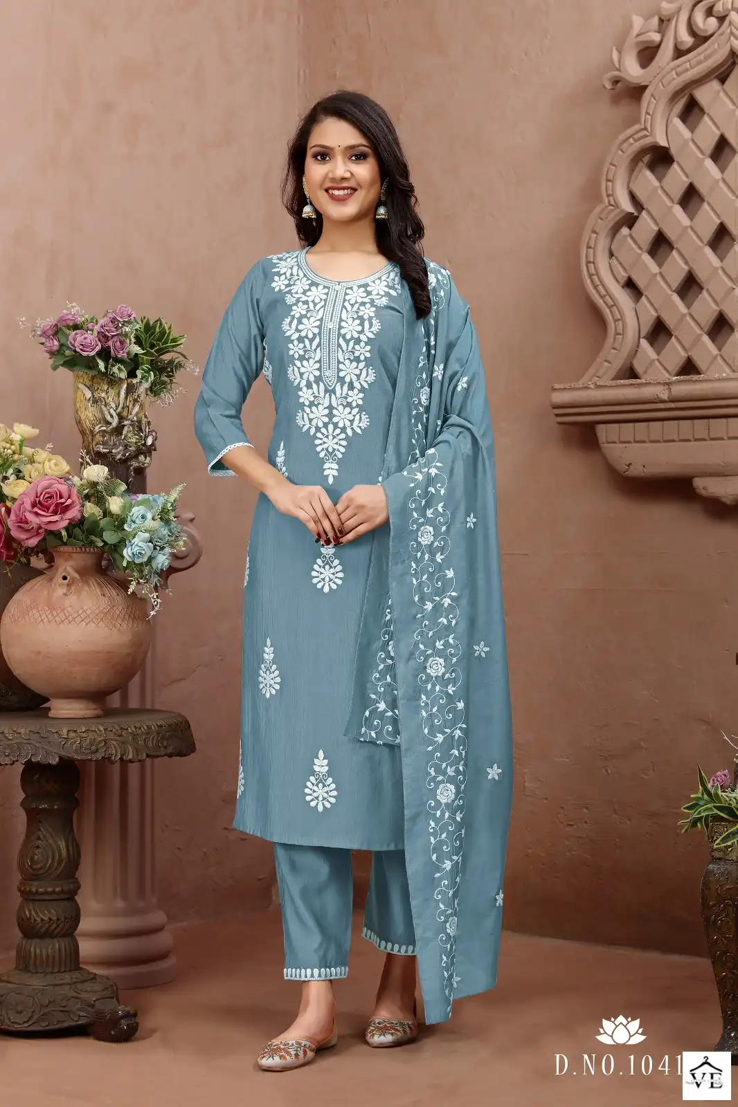 VE Lucknowi Collection Viscose Wholesale Readymade Suits Catalog — Wholesale Salwar Suits, MPA wholesale from Surat - Gallery Image 2