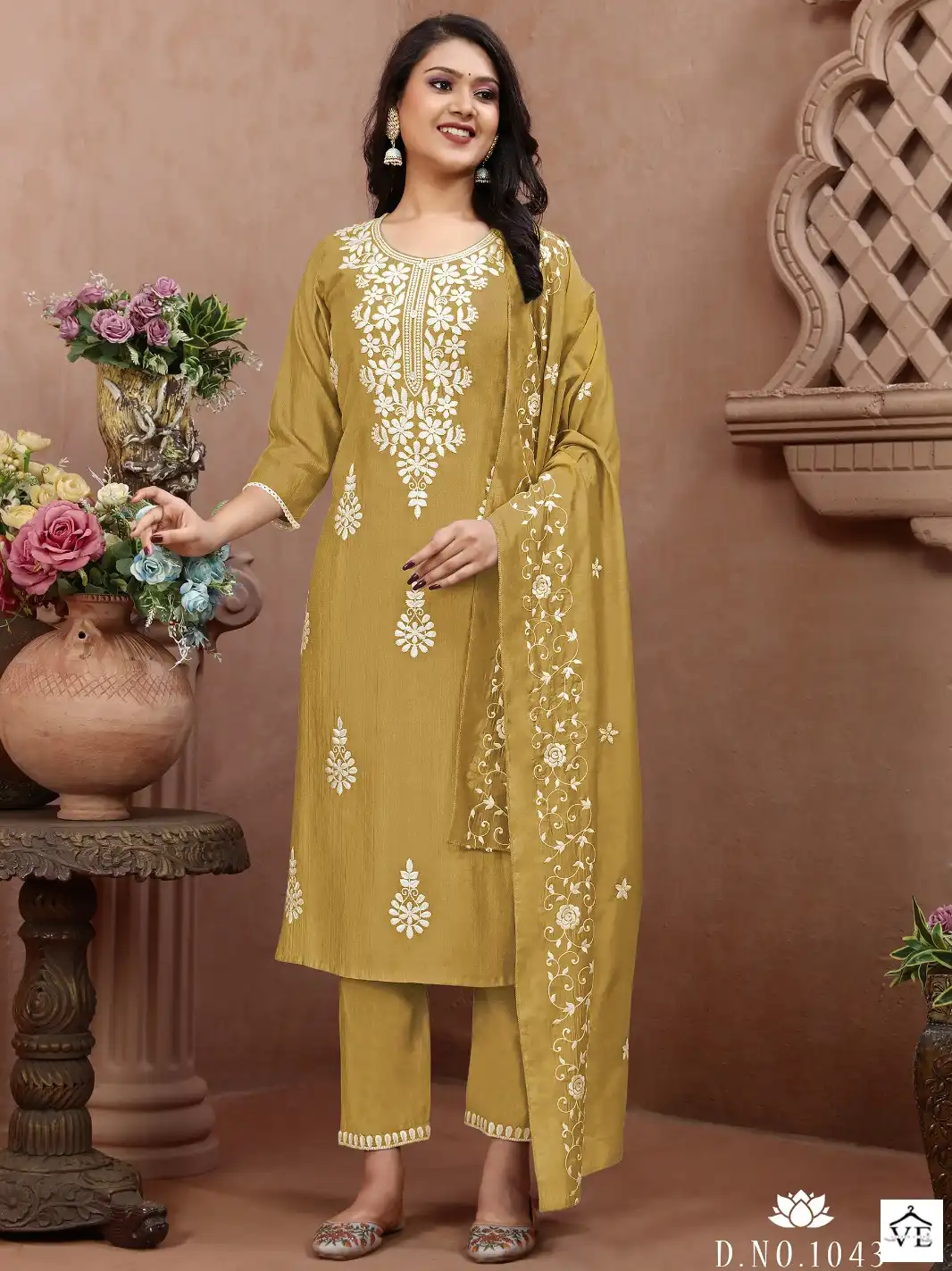 VE Lucknowi Collection Viscose Wholesale Readymade Suits Catalog — Wholesale Salwar Suits, MPA wholesale from Surat — view 1