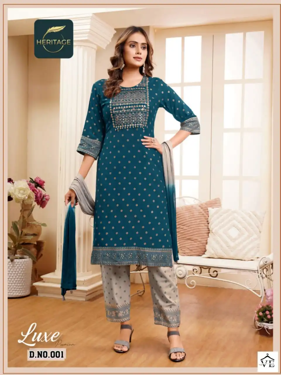 Heritage Luxe Premium Rayon Wholesale Readymade Suit Catalog — Wholesale Salwar Suits, MPA wholesale from Surat - Gallery Image 2