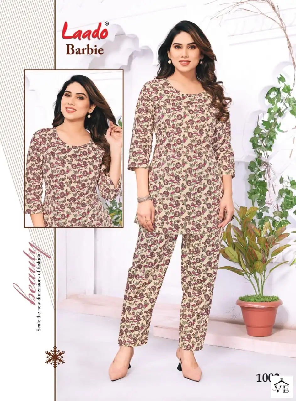 Laado Barbie Vol 1 Pure Cotton Wholesale Kurti With Pant Co-Ord Set Catalog — Wholesale Kurtis, MPA wholesale from Surat - Gallery Image 3