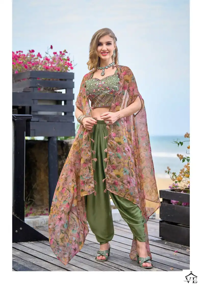 Zaveri Liana Heavy Satin Silk Wholesale Indo Western Catalog — Wholesale Salwar Suits, MPA wholesale from Surat - Gallery Image 2