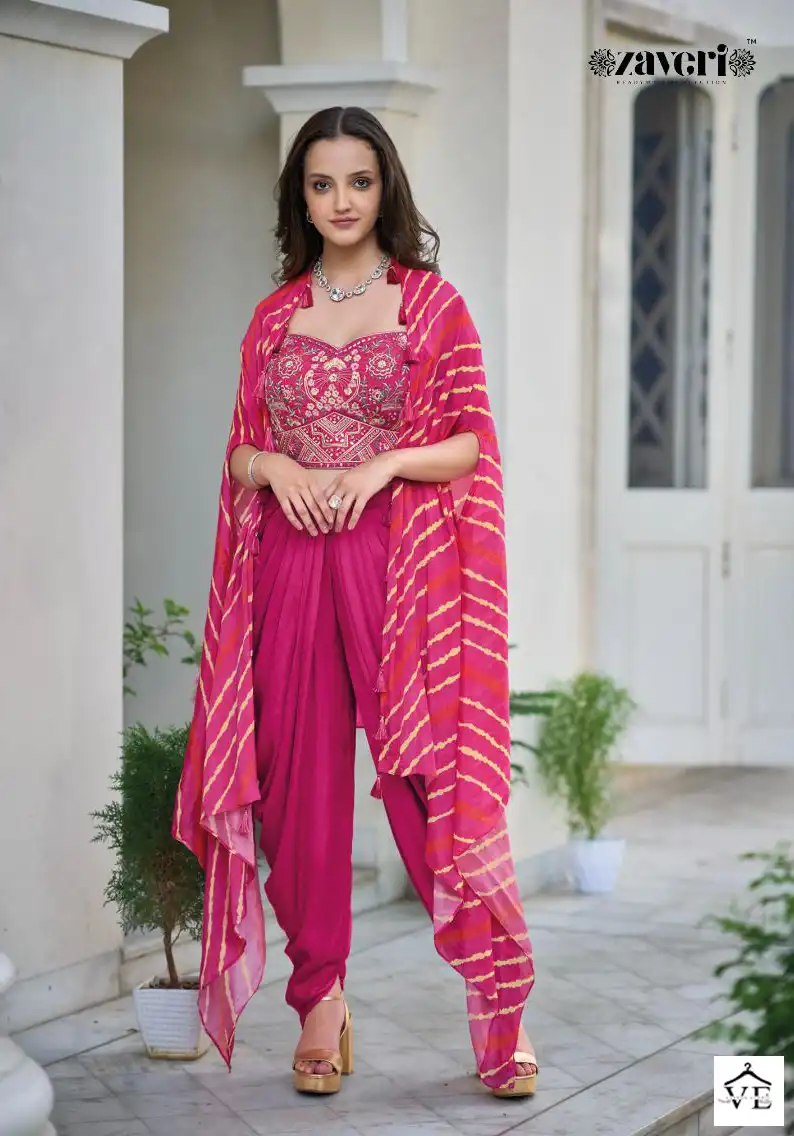 Zaveri Liana Heavy Satin Silk Wholesale Indo Western Catalog — Wholesale Salwar Suits, MPA wholesale from Surat - Gallery Image 3