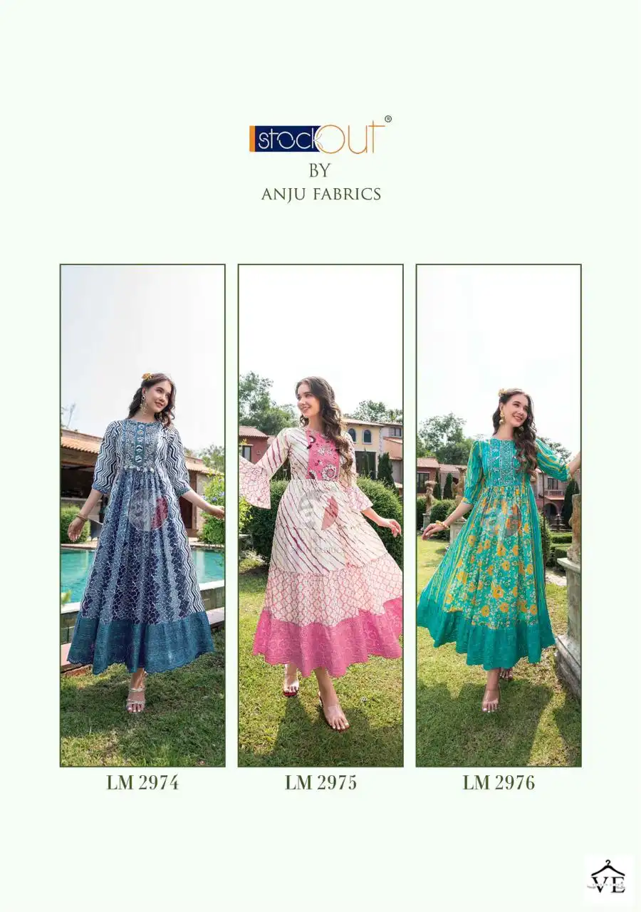Anju Fabrics Lime Light Vol 2 Premium Malai Cotton Wholesale Designer Gown Catalog — Wholesale Kurtis, MPA wholesale from Surat — view 8