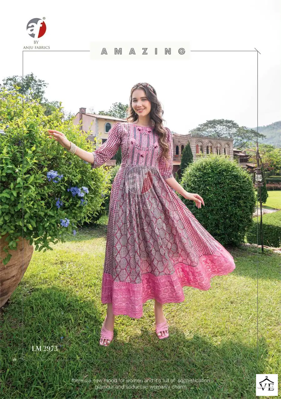 Anju Fabrics Lime Light Vol 2 Premium Malai Cotton Wholesale Designer Gown Catalog — Wholesale Kurtis, MPA wholesale from Surat - Gallery Image 3