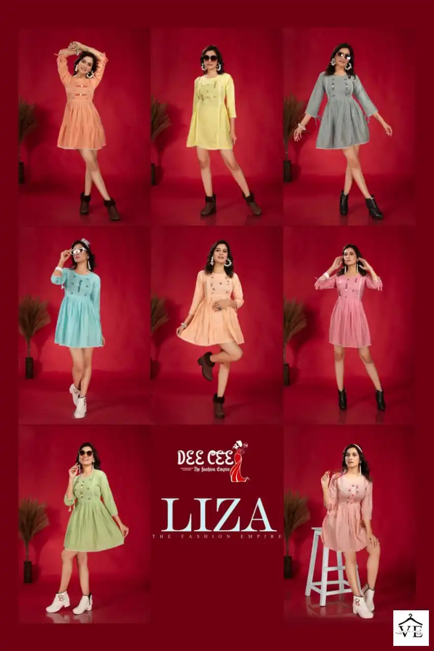 Deecee Liza Fancy Wholesale Short Kurtis Catalog — Wholesale Kurtis, MPA wholesale from Surat — view 10