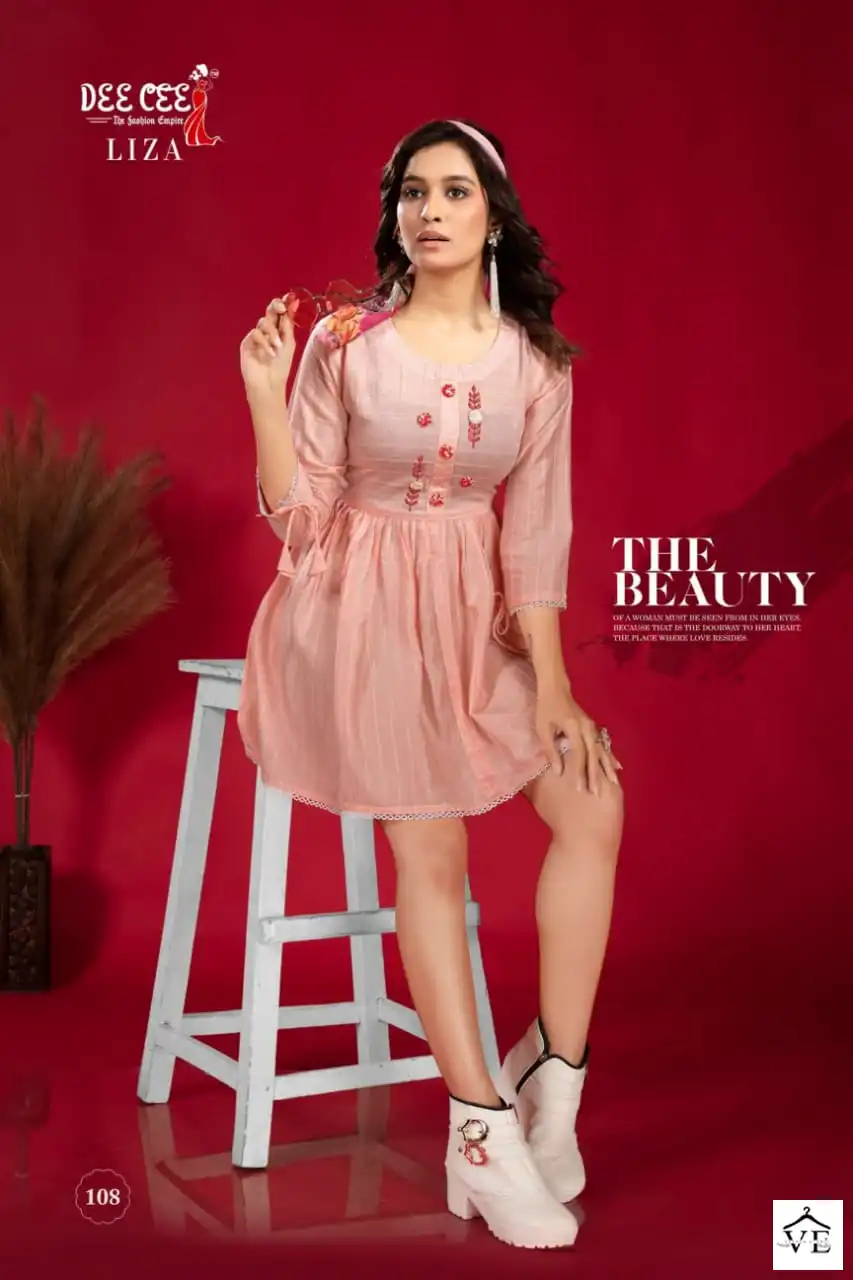 Deecee Liza Fancy Wholesale Short Kurtis Catalog — Wholesale Kurtis, MPA wholesale from Surat - Gallery Image 2