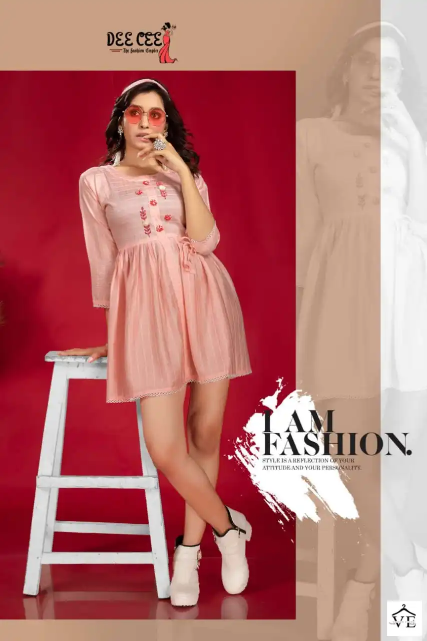 Deecee Liza Fancy Wholesale Short Kurtis Catalog — Wholesale Kurtis, MPA wholesale from Surat - Gallery Image 3