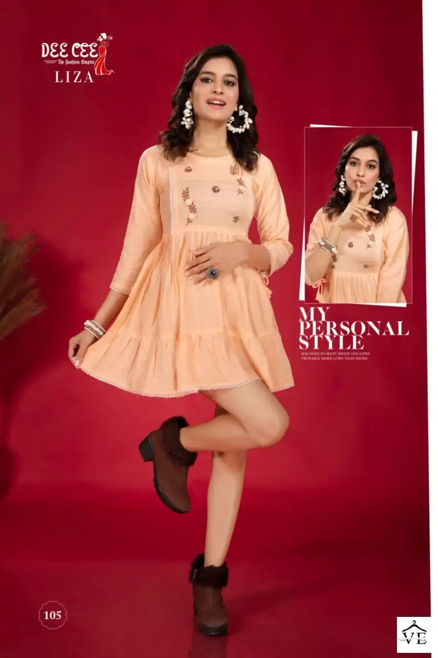 Deecee Liza Fancy Wholesale Short Kurtis Catalog — Wholesale Kurtis, MPA wholesale from Surat - Gallery Image 6
