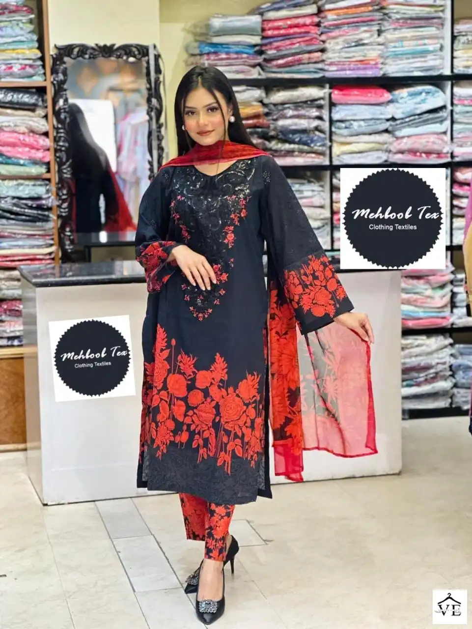 Mehboob Tex M Print Spring Summer-Vol 11 Pure Cotton Wholesale Pakistani Suit Catalog — Wholesale Salwar Suits, MPA wholesale from Surat - Gallery Image 6