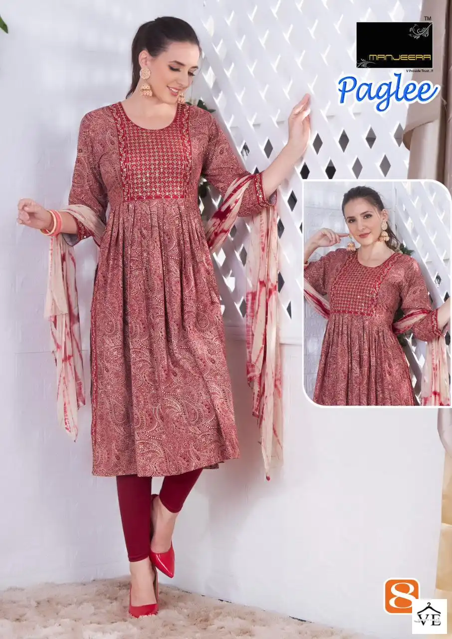 Vardan Ethnic Manjeera Paglee Rayon Foil Print Wholesale Readymade Salwar Suit Catalog — Wholesale Salwar Suits, MPA wholesale from Surat - Gallery Image 4