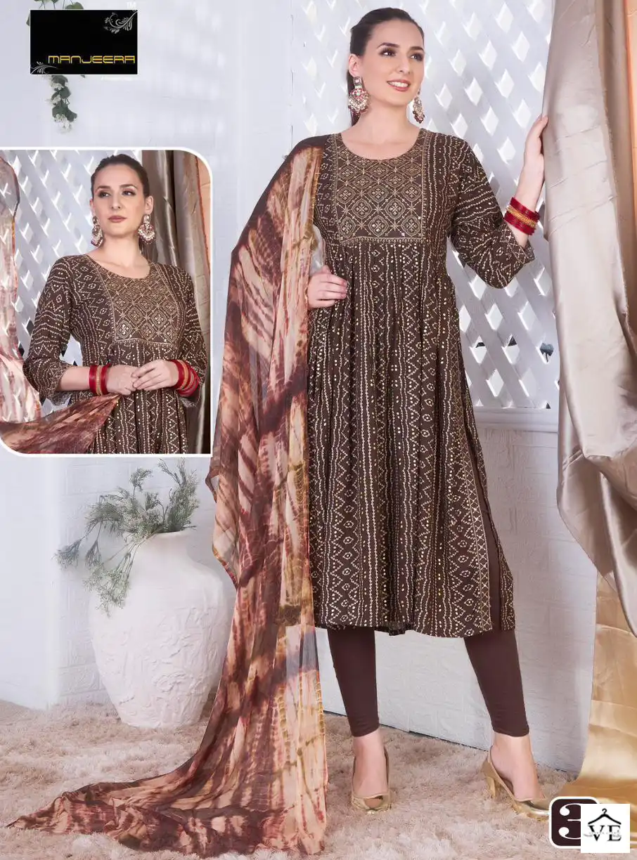 Vardan Ethnic Manjeera Paglee Rayon Foil Print Wholesale Readymade Salwar Suit Catalog — Wholesale Salwar Suits, MPA wholesale from Surat — view 1