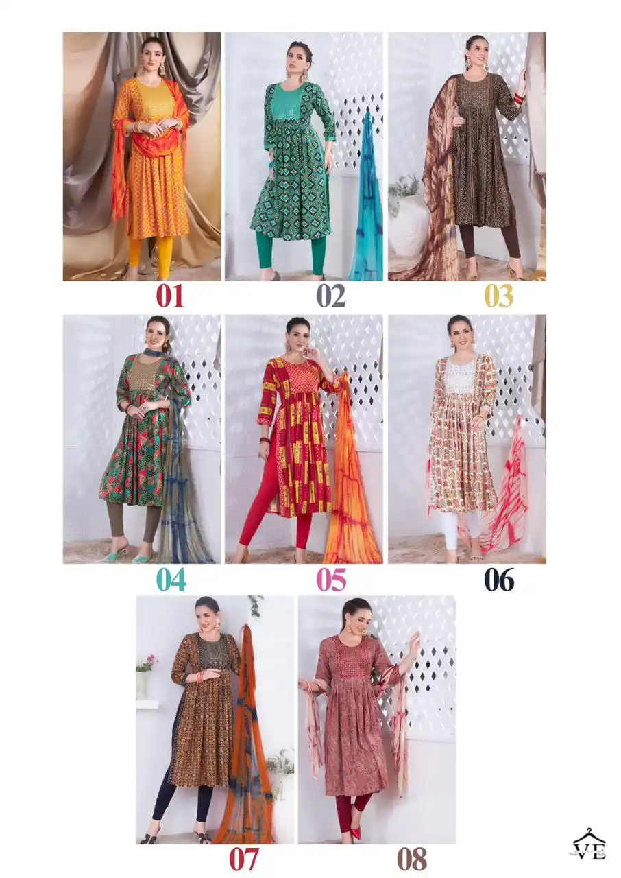 Vardan Ethnic Manjeera Paglee Rayon Foil Print Wholesale Readymade Salwar Suit Catalog — Wholesale Salwar Suits, MPA wholesale from Surat — view 7