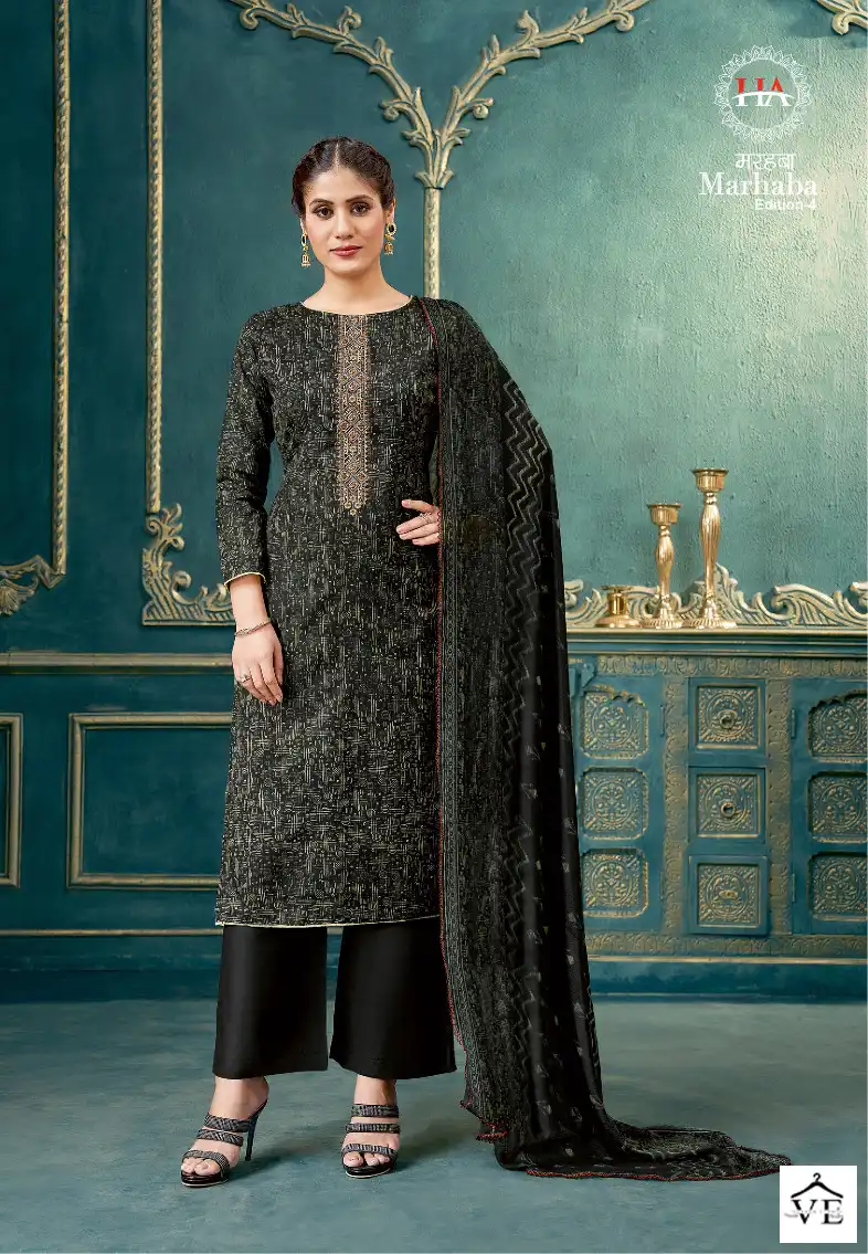 Harshit Fashion Marhaba Vol 4 Pure Cotton Slub Wholesale Salwar Suit Catalog — Wholesale Salwar Suits, MPA wholesale from Surat - Gallery Image 6
