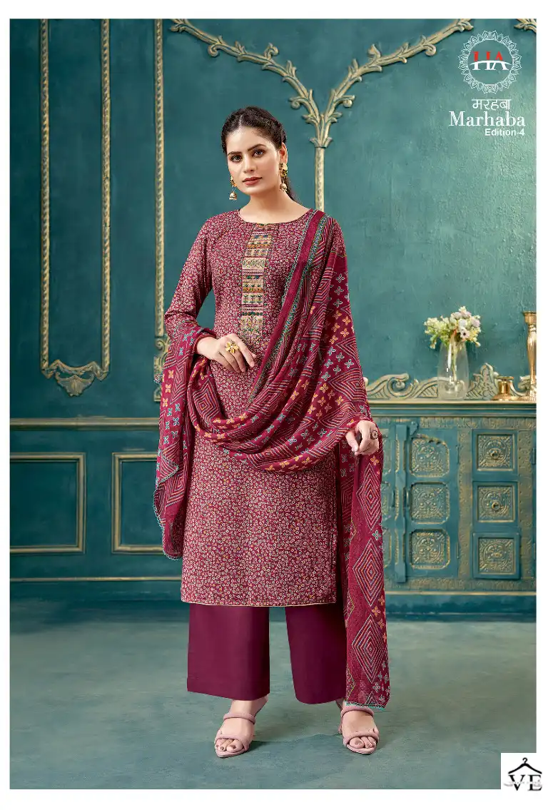 Harshit Fashion Marhaba Vol 4 Pure Cotton Slub Wholesale Salwar Suit Catalog — Wholesale Salwar Suits, MPA wholesale from Surat - Gallery Image 2