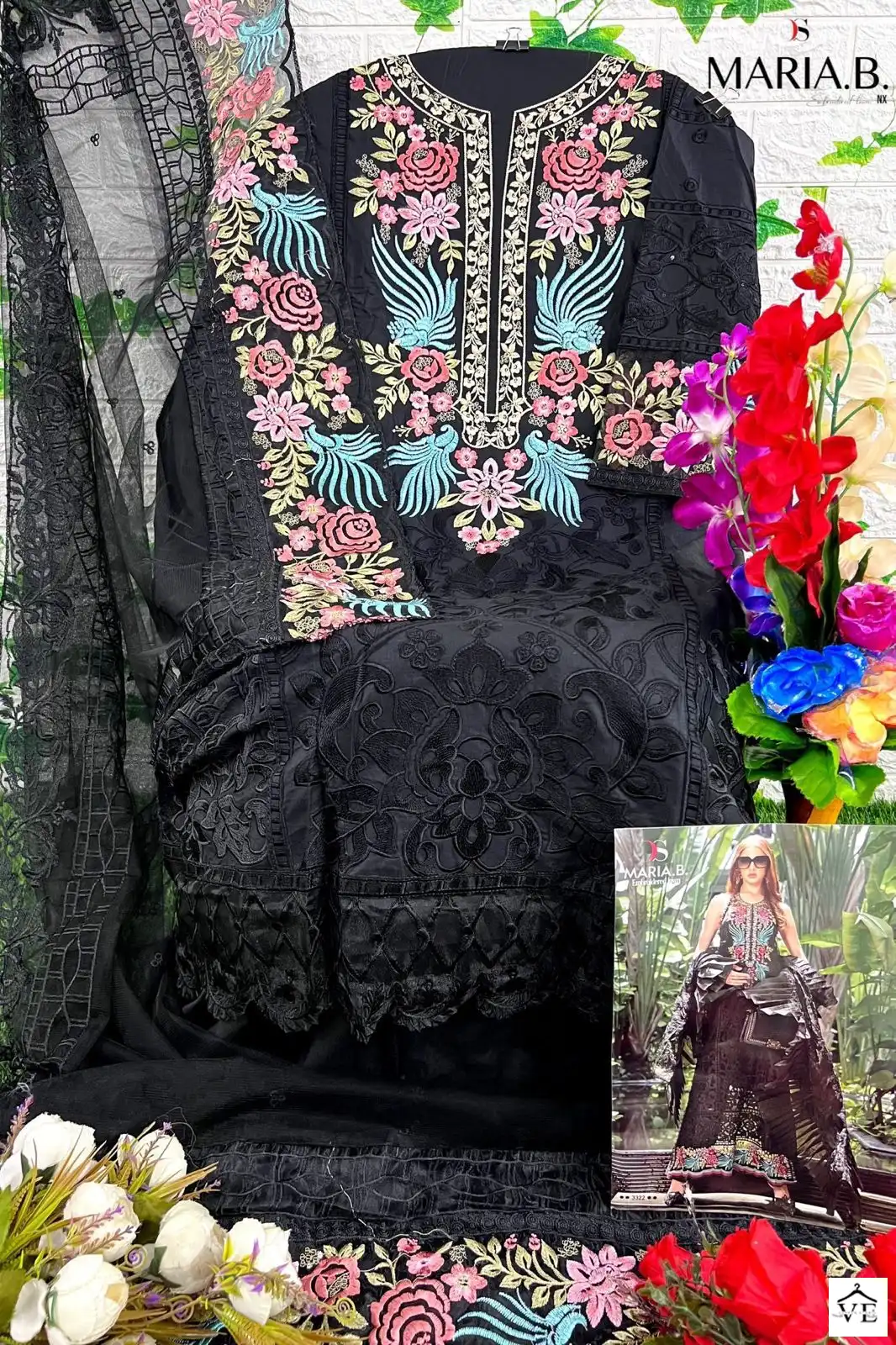 Deepsy Maria B Embroidered Lawn Pure Cambric Cotton Wholesale Pakistani Suit Catalog — Wholesale Salwar Suits, MPA wholesale from Surat - Gallery Image 10