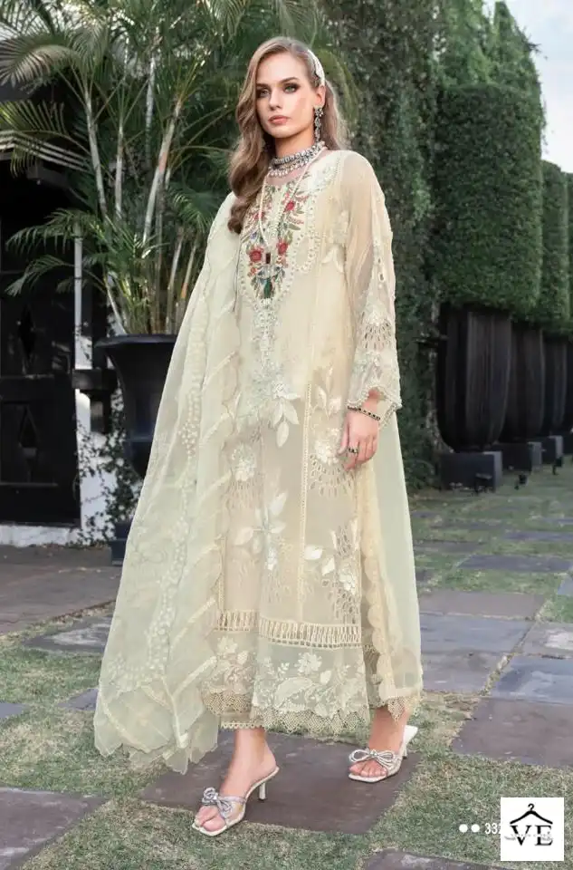 Deepsy Maria B Embroidered Lawn Pure Cambric Cotton Wholesale Pakistani Suit Catalog — Wholesale Salwar Suits, MPA wholesale from Surat - Gallery Image 5