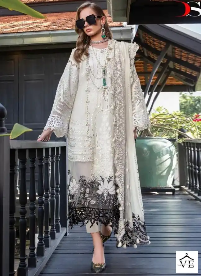 Deepsy Maria B Embroidered Lawn Pure Cambric Cotton Wholesale Pakistani Suit Catalog — Wholesale Salwar Suits, MPA wholesale from Surat — view 1