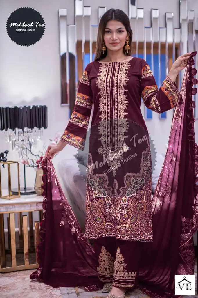 Mehboob Tex Maria B Lawn Collection 2023 Vol-01 Pure Cotton Wholesale Pakistani Suit Catalog — Wholesale Salwar Suits, MPA wholesale from Surat - Gallery Image 7