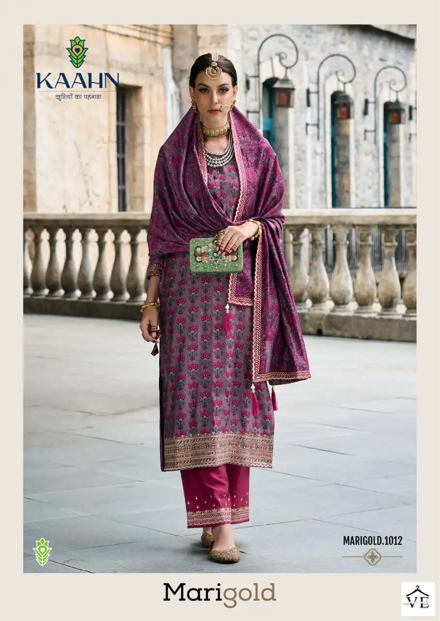 Vardan Ethnic Marigold Muslin Wholesale Fancy Sequence Designer Salwar Suit Catalog — Wholesale Salwar Suits, MPA wholesale from Surat — view 2