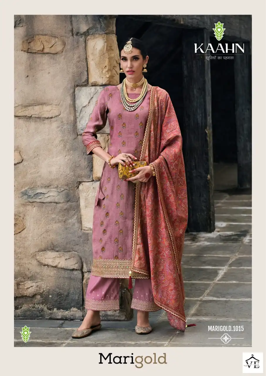 Vardan Ethnic Marigold Muslin Wholesale Fancy Sequence Designer Salwar Suit Catalog — Wholesale Salwar Suits, MPA wholesale from Surat — view 4