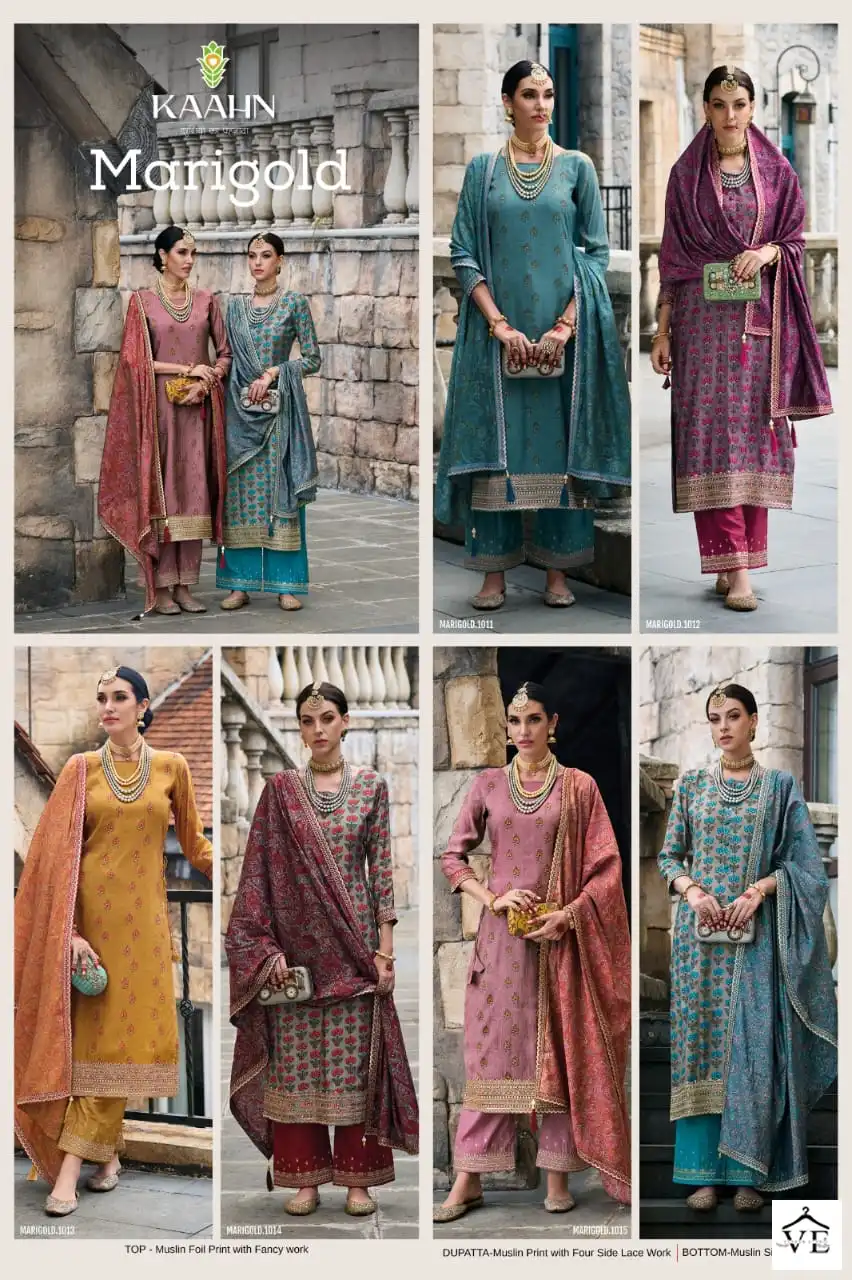 Vardan Ethnic Marigold Muslin Wholesale Fancy Sequence Designer Salwar Suit Catalog — Wholesale Salwar Suits, MPA wholesale from Surat — view 7