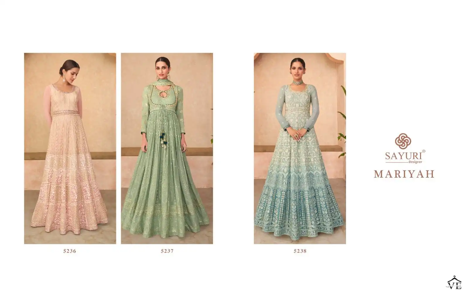 Sayuri Mariyah Real Georgette Wholesale Designer Gown With Dupatta Catalog — Wholesale Salwar Suits, Sayuri Designer wholesale from Surat — view 4