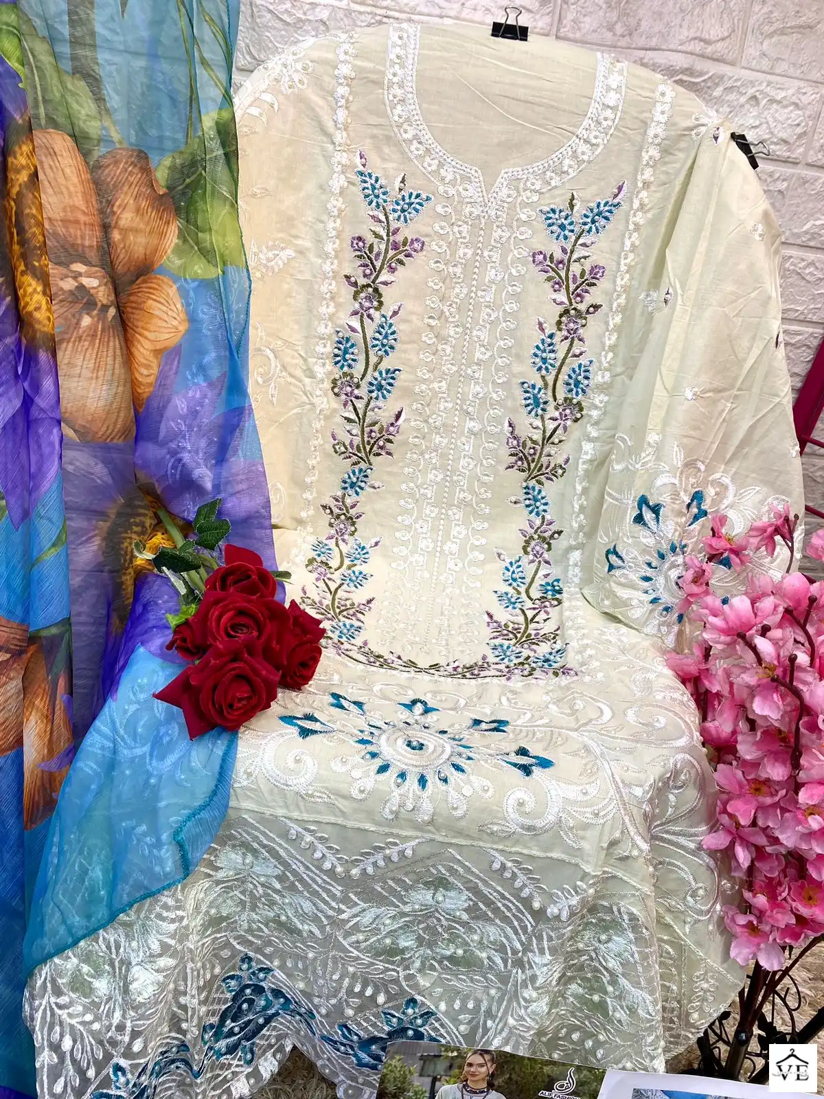 Alif Fashion Maryam Vol 3 Pure Cambric Cotton Wholesale Pakistani Suits Catalog — Wholesale Salwar Suits, MPA wholesale from Surat - Gallery Image 8