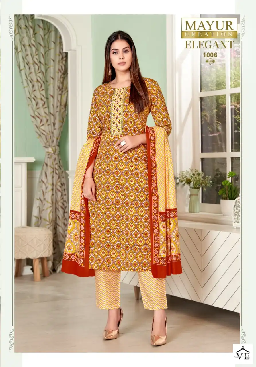 Mayur Creation Elegant Vol 1 Cotton Wholesale Readymade Salwar Suit Catalog — Wholesale Salwar Suits, Mayur Dress wholesale from Surat - Gallery Image 3