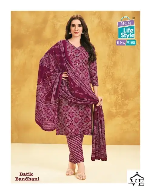 Mcm Lifestyle Batik Bandhni Special Cambric Cotton Wholesale Readymade Suits Catalog - Image 11