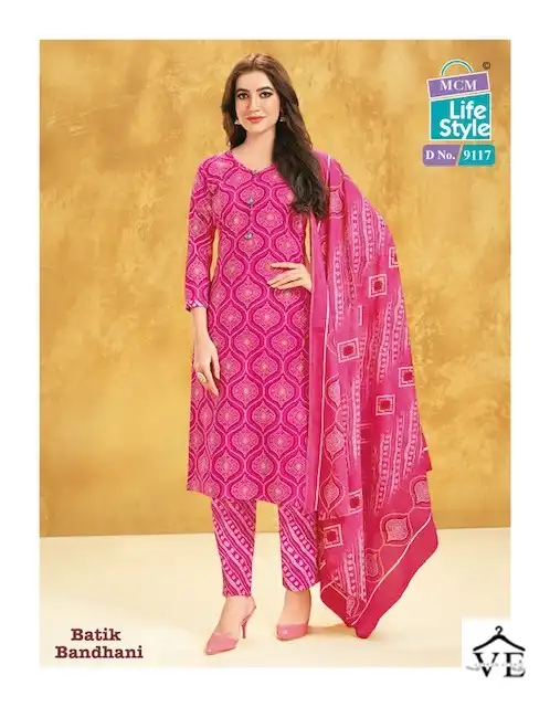 Mcm Lifestyle Batik Bandhni Special Cambric Cotton Wholesale Readymade Suits Catalog - Image 8