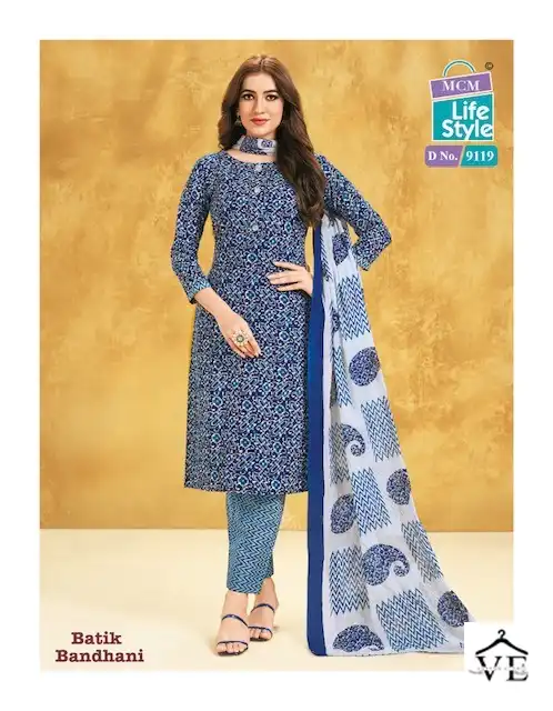 Mcm Lifestyle Batik Bandhni Special Cambric Cotton Wholesale Readymade Suits Catalog - Image 10