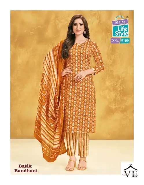 Mcm Lifestyle Batik Bandhni Special Cambric Cotton Wholesale Readymade Suits Catalog - Image 12