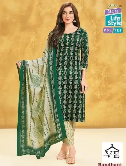 Mcm Lifestyle Batik Bandhni Special Cambric Cotton Wholesale Readymade Suits Catalog