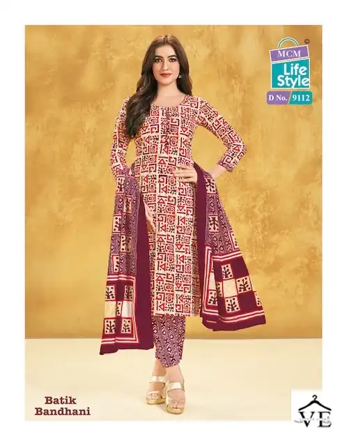 Mcm Lifestyle Batik Bandhni Special Cambric Cotton Wholesale Readymade Suits Catalog - Image 3