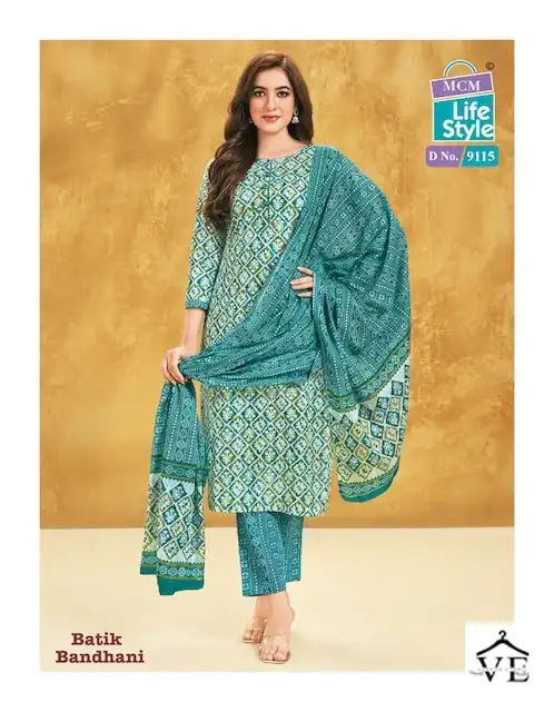 Mcm Lifestyle Batik Bandhni Special Cambric Cotton Wholesale Readymade Suits Catalog - Image 6