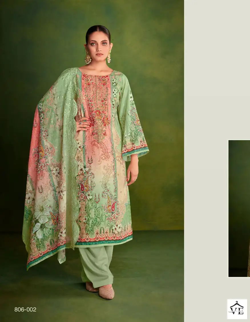 Alok Suits Mehfuza 100% Pure Cotton Wholesale Salwar Suit Catalog — Wholesale Salwar Suits, MPA wholesale from Surat - Gallery Image 3