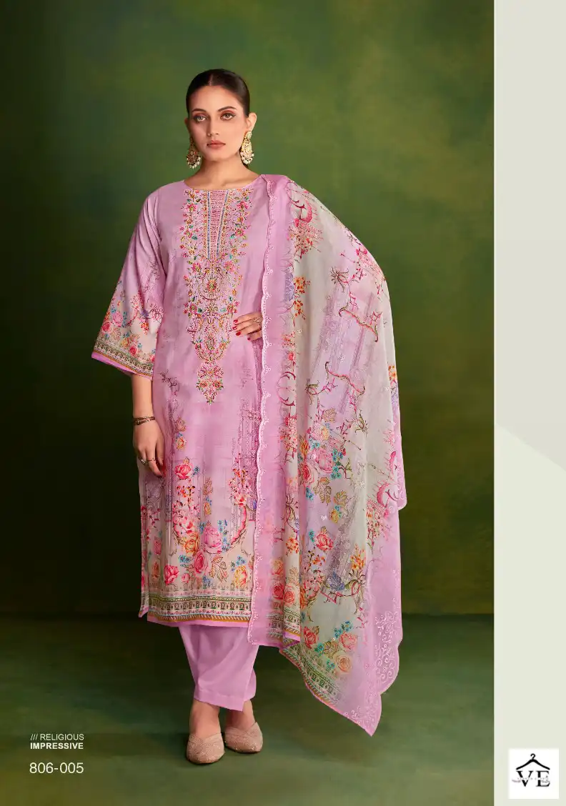 Alok Suits Mehfuza 100% Pure Cotton Wholesale Salwar Suit Catalog — Wholesale Salwar Suits, MPA wholesale from Surat - Gallery Image 5