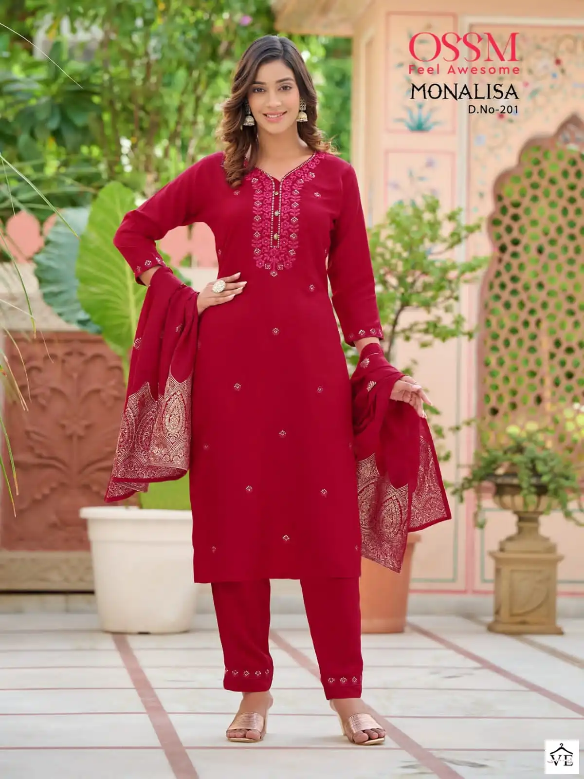 Ossm Monalisa Premium Viscose Muslin Slub Wholesale Readymade Suits Catalog — Wholesale Salwar Suits, MPA wholesale from Surat - Gallery Image 2