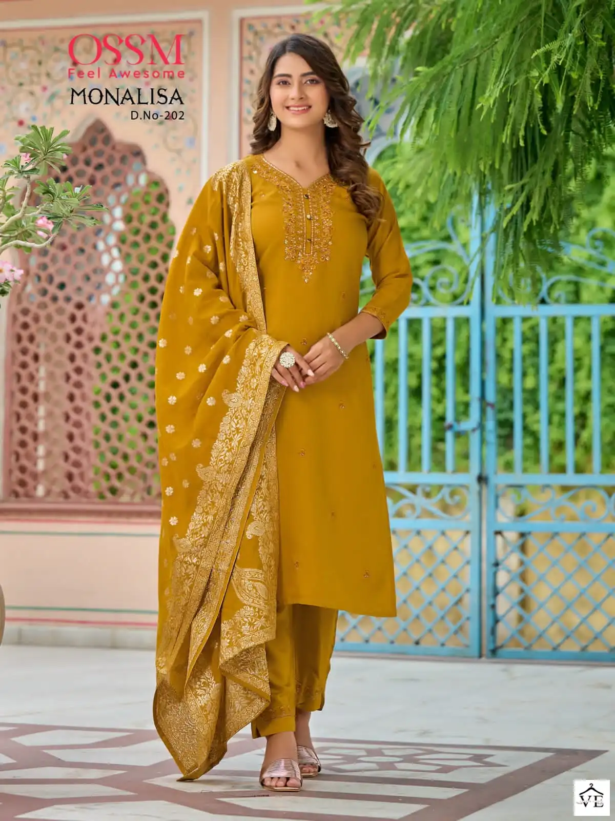 Ossm Monalisa Premium Viscose Muslin Slub Wholesale Readymade Suits Catalog — Wholesale Salwar Suits, MPA wholesale from Surat - Gallery Image 3