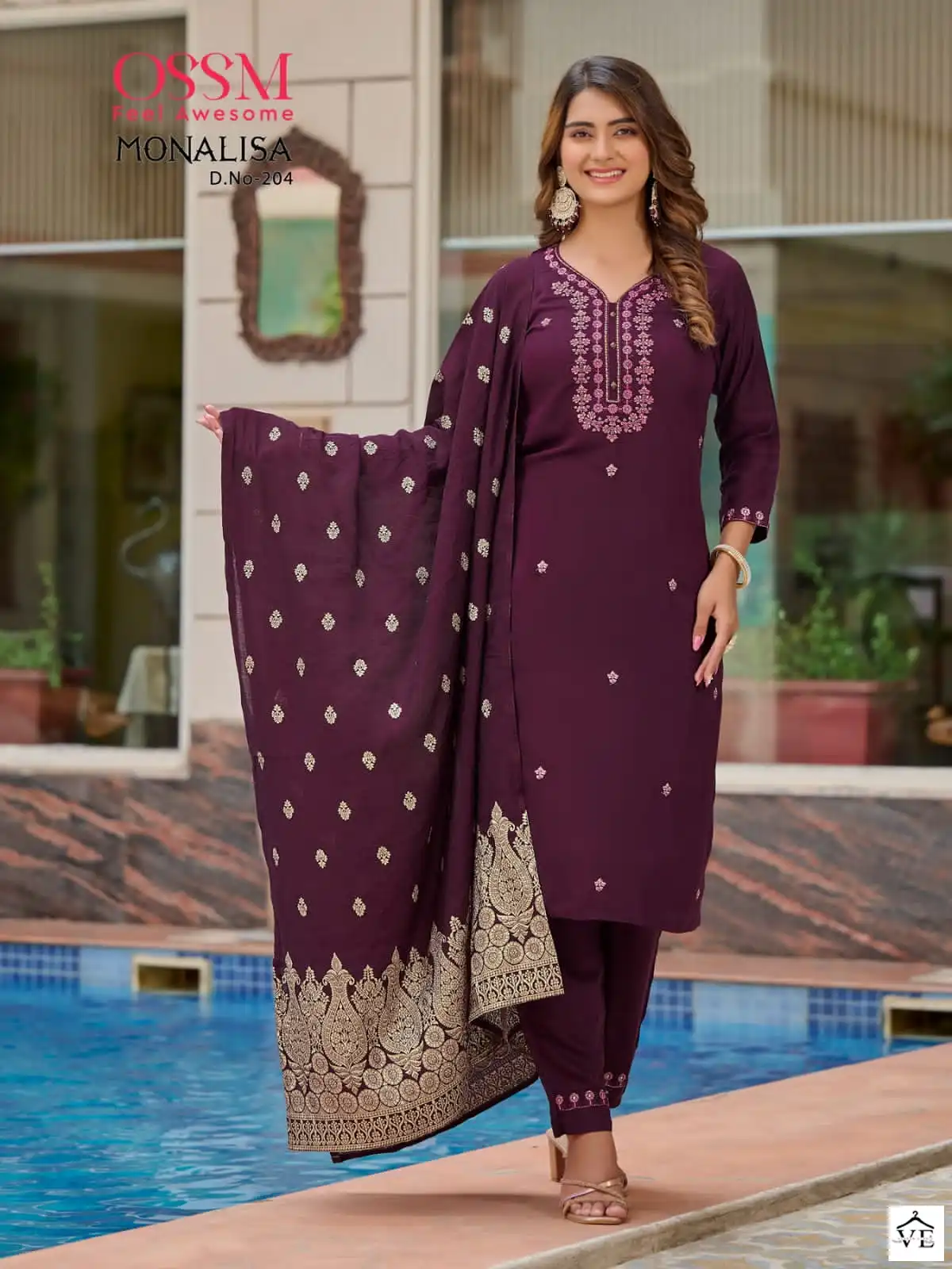 Ossm Monalisa Premium Viscose Muslin Slub Wholesale Readymade Suits Catalog — Wholesale Salwar Suits, MPA wholesale from Surat - Gallery Image 4