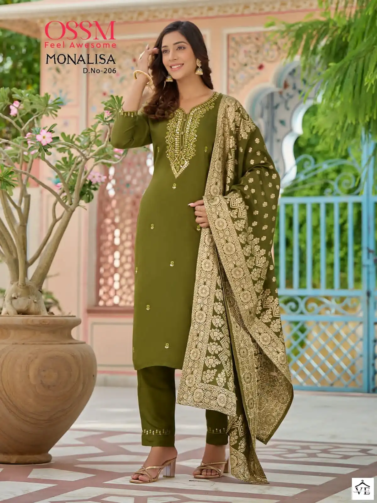 Ossm Monalisa Premium Viscose Muslin Slub Wholesale Readymade Suits Catalog — Wholesale Salwar Suits, MPA wholesale from Surat - Gallery Image 6