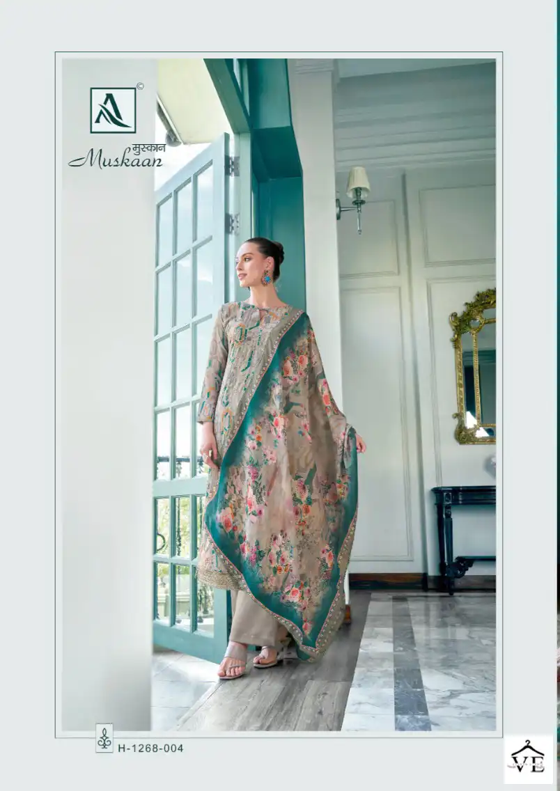 Alok Suits Muskaan Muslin Wholesale Fancy Salwar Suit Catalog — Wholesale Salwar Suits, MPA wholesale from Surat - Gallery Image 2