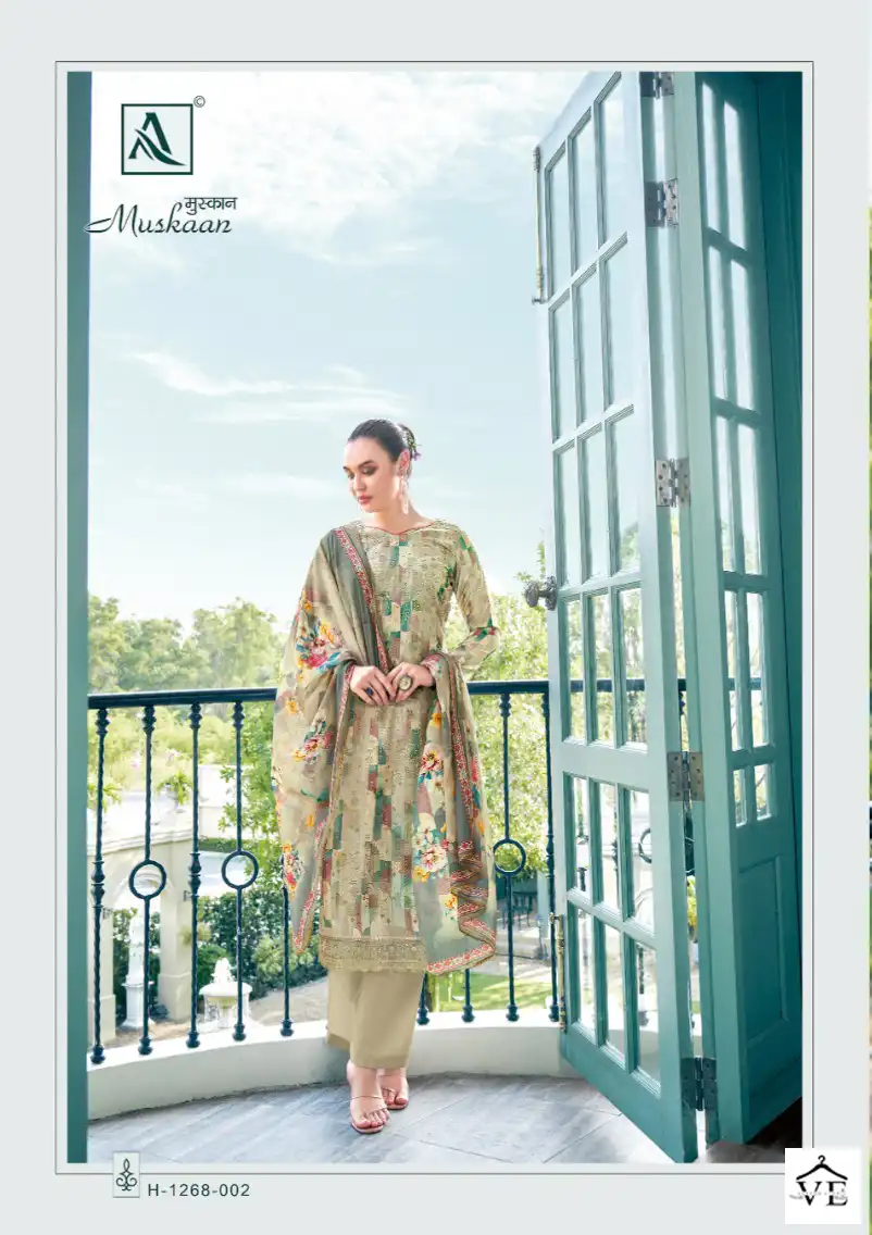 Alok Suits Muskaan Muslin Wholesale Fancy Salwar Suit Catalog — Wholesale Salwar Suits, MPA wholesale from Surat - Gallery Image 3