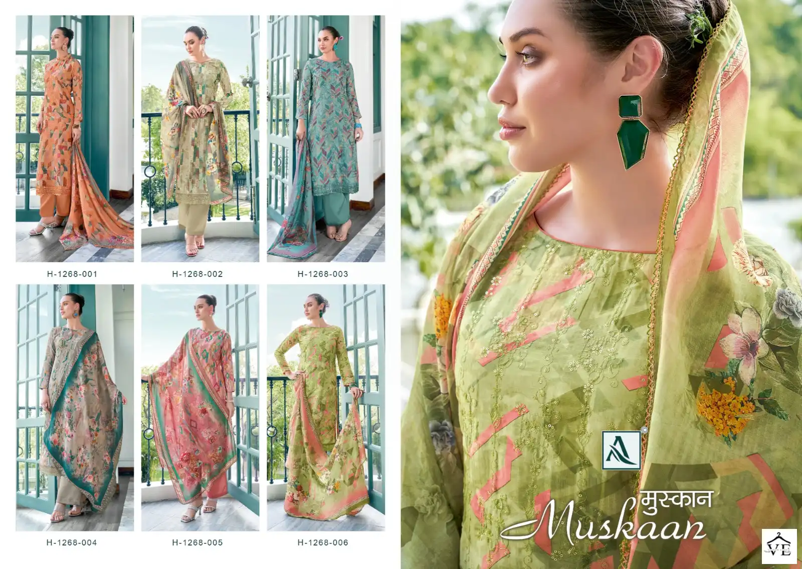 Alok Suits Muskaan Muslin Wholesale Fancy Salwar Suit Catalog — Wholesale Salwar Suits, MPA wholesale from Surat — view 7