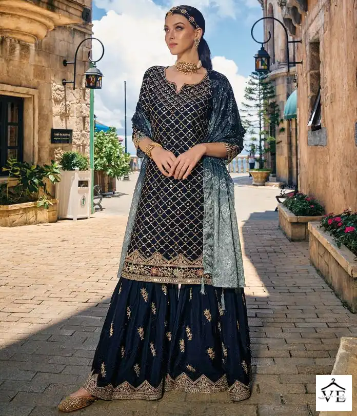 Zaveri Majestic Heavy Chinon Wholesale Readymade Suits Catalog — Wholesale Salwar Suits, MPA wholesale from Surat — view 1