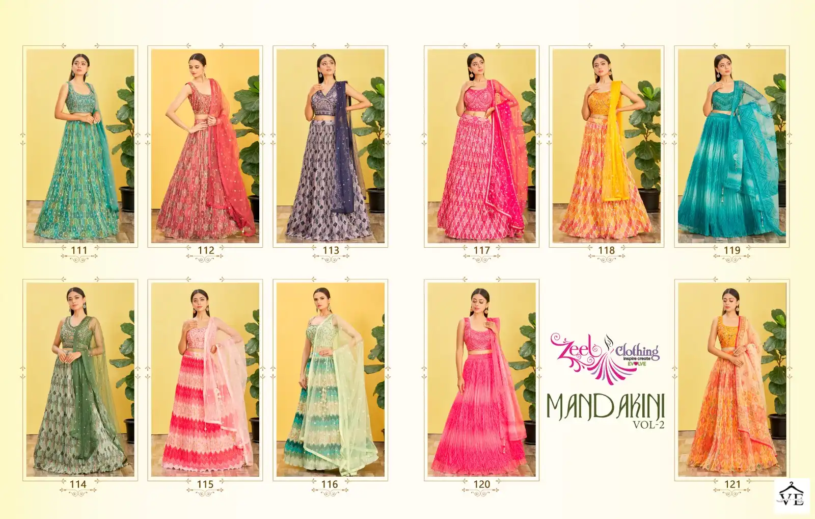 Zeel Mandakini Vol-2 Organza, Chinon Wholesale Lehenga Catalog — Wholesale Lehenga, MPA wholesale from Surat — view 13
