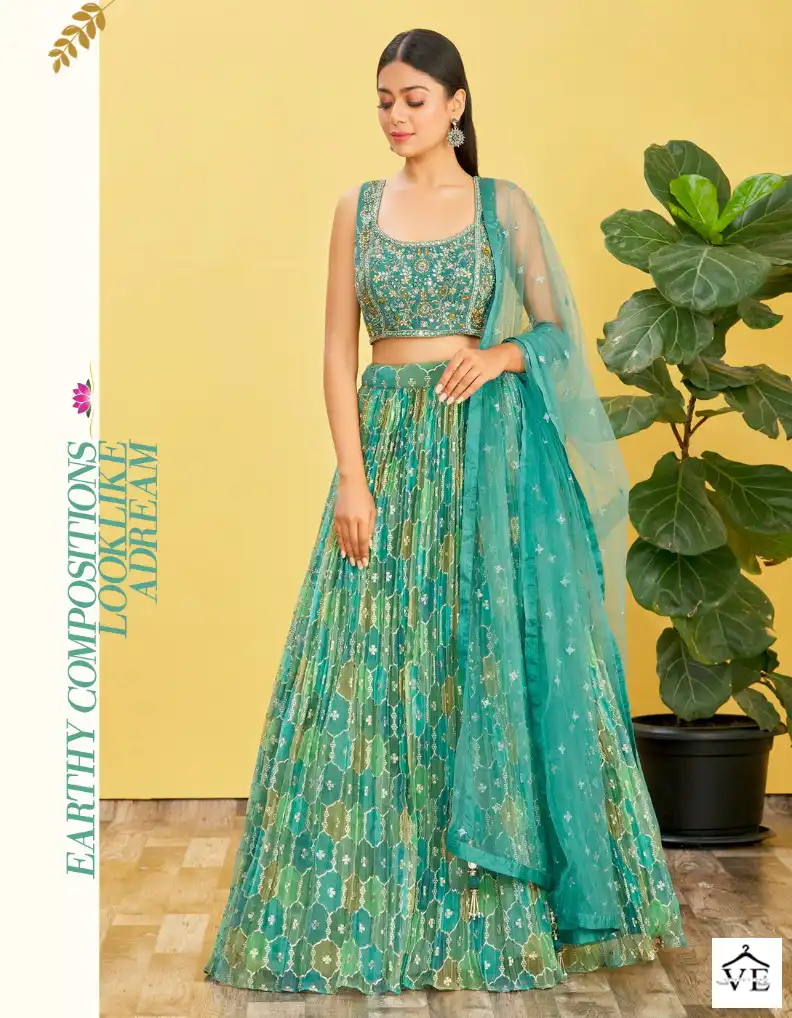 Zeel Mandakini Vol-2 Organza, Chinon Wholesale Lehenga Catalog — Wholesale Lehenga, MPA wholesale from Surat - Gallery Image 9