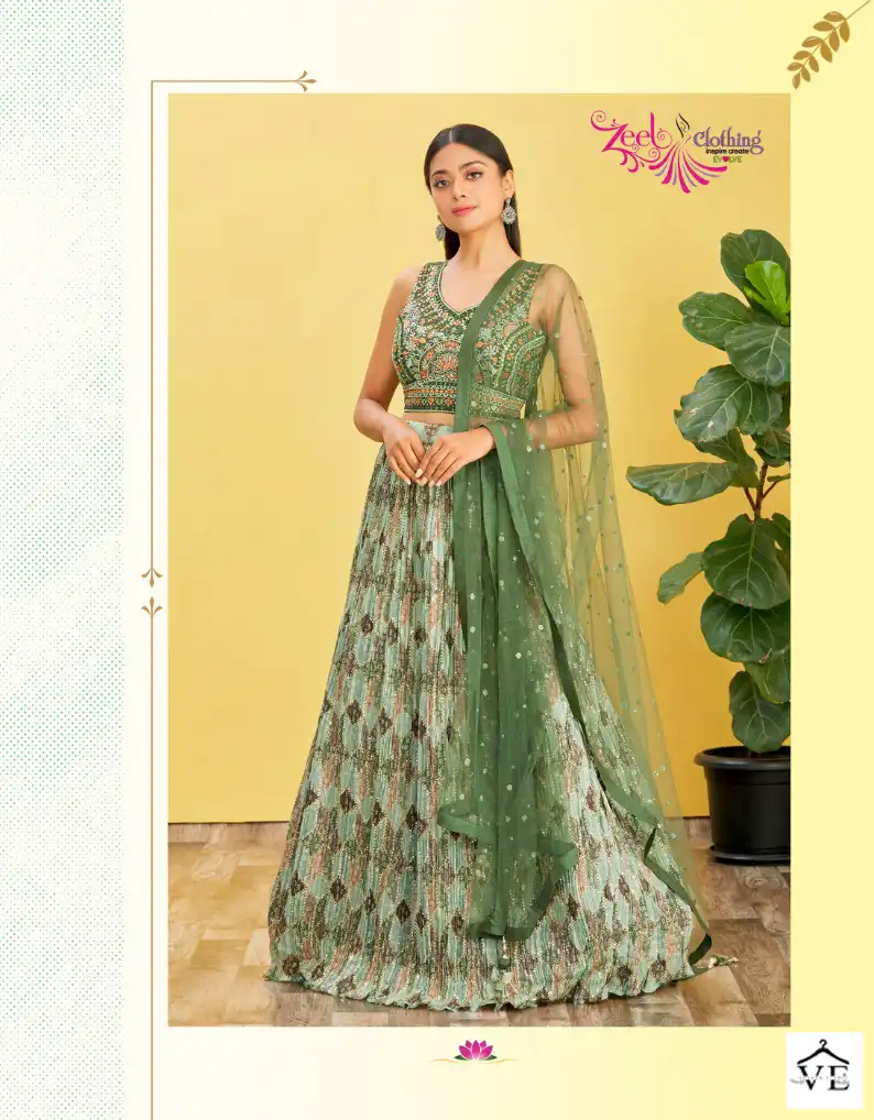 Zeel Mandakini Vol-2 Organza, Chinon Wholesale Lehenga Catalog — Wholesale Lehenga, MPA wholesale from Surat - Gallery Image 11